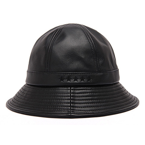 5STAR LEATHER BUCKET HAT (BLACK)