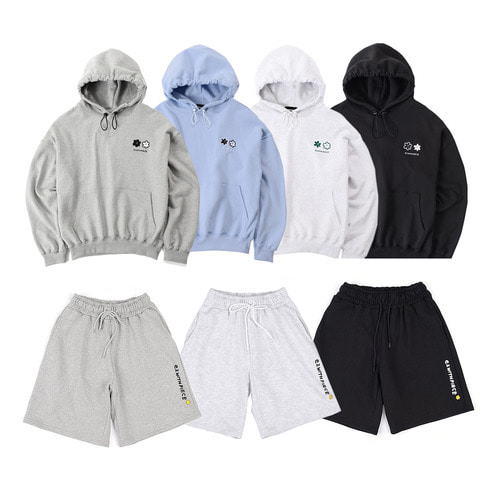 [EZwithPIECE] DAISY HOODIE SHORTS SET UP(4COLORS)
