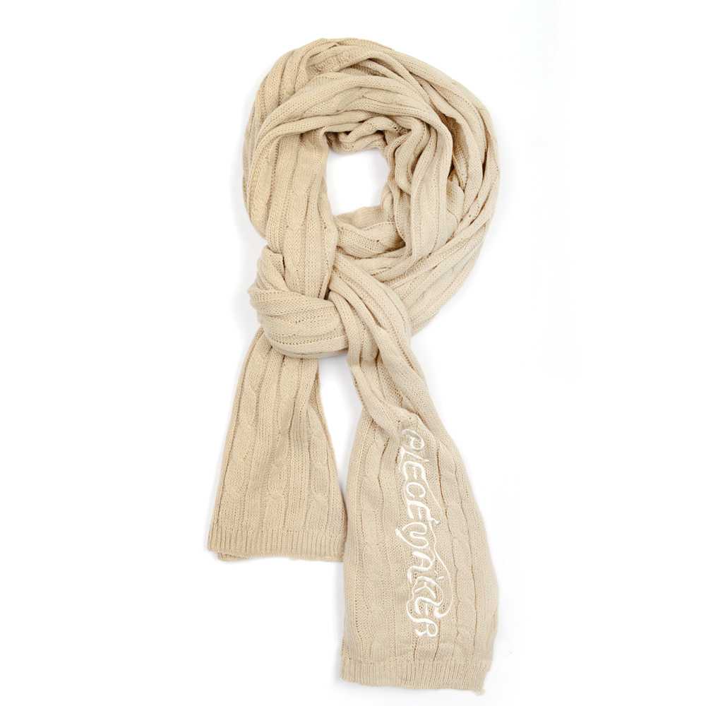 ETHNIC CABLE KNIT MUFFLER (BEIGE)