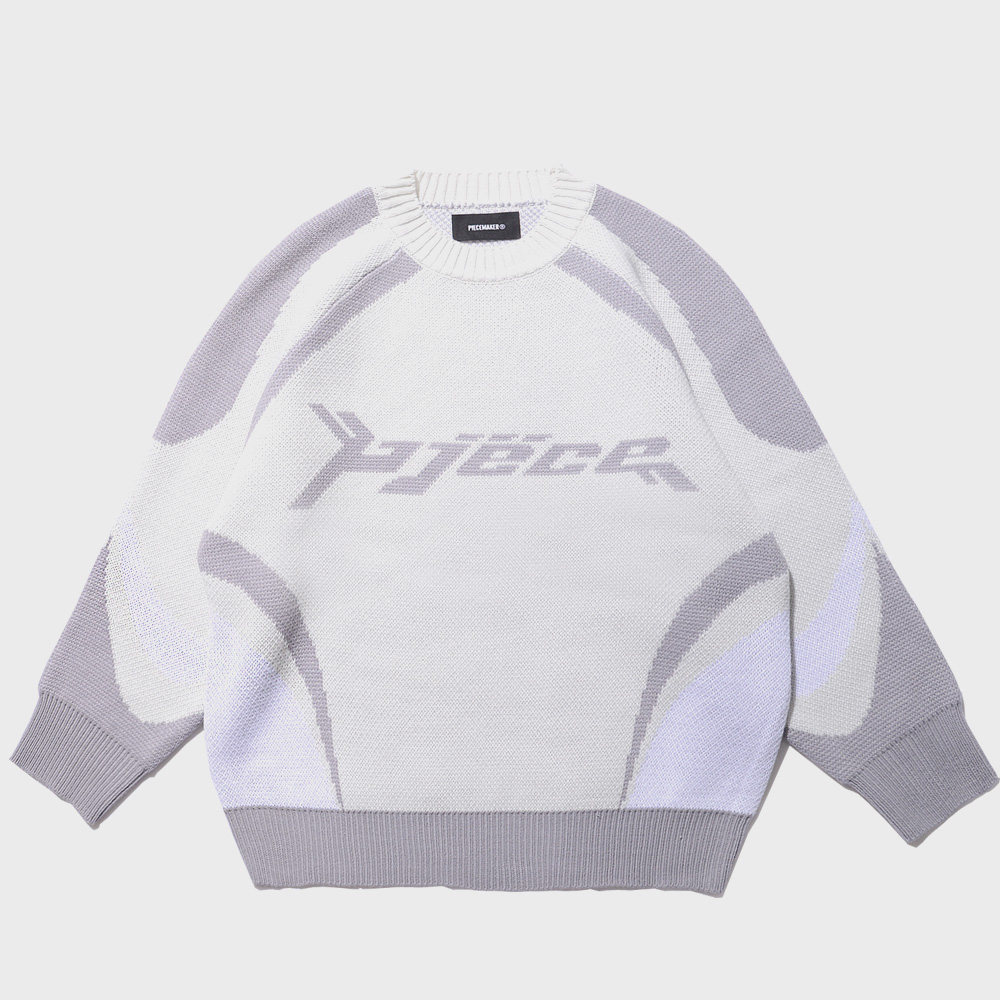 PIECE RACING KNIT SWEATER (IVORY)